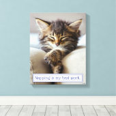 Sleeping Kitten Canvas Afdruk (Insitu (Houten vloer))