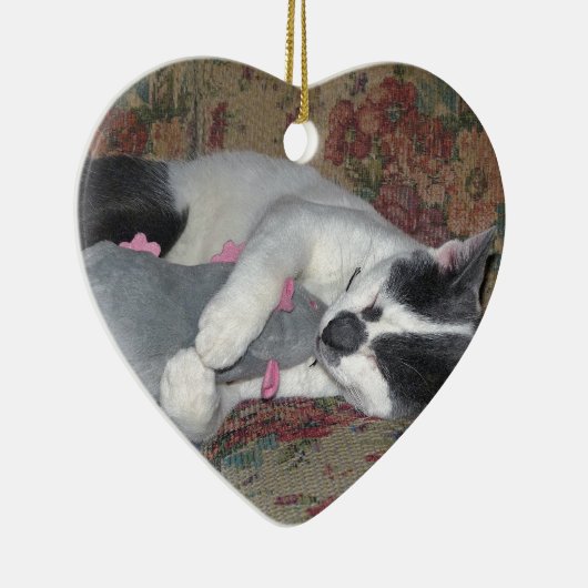 Sleeping Kitten Keramisch Ornament (Rechts)