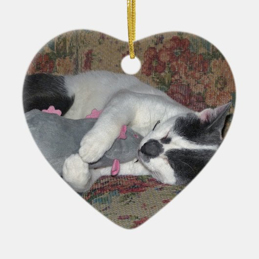 Sleeping Kitten Keramisch Ornament (Voorkant)