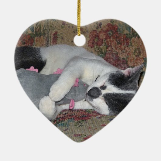 Sleeping Kitten Keramisch Ornament (Achterkant)