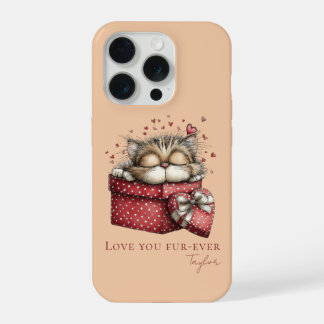 Sleeping Kitten Love You Fur-Ever Personalized iPhone 15 Pro Hoesje