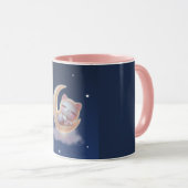 Sleeping Kitten on Moon – Cute Kawaii Cat Mug (Devant droit)
