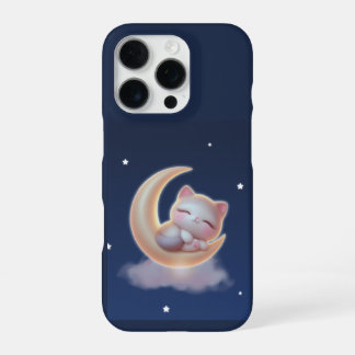 Sleeping Kitten on Moon – Cute Kawaii Phone Case iPhone 16 Pro Hoesje
