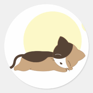 Sleeping Kitten Ronde Sticker