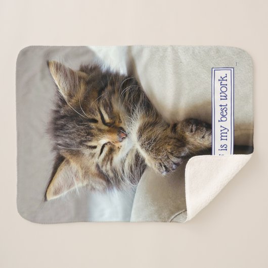 Sleeping Kitten Sherpa Deken (Voorkant (horizontaal))