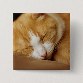 Sleeping Kitten Vierkante Button 5,1 Cm