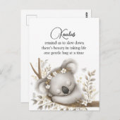 Sleeping Koala Cub Briefkaart (Voorkant / Achterkant)