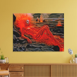 Sleeping Magma - Vulkanisch vrouwenportret Canvas Afdruk