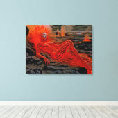 Sleeping Magma - Vulkanisch vrouwenportret Canvas Afdruk (Insitu (Houten vloer))