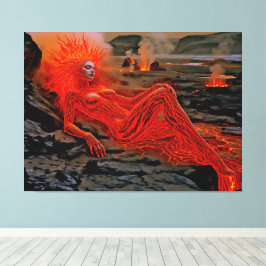 Sleeping Magma - Vulkanisch vrouwenportret Canvas Afdruk