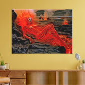 Sleeping Magma - Vulkanisch vrouwenportret Canvas Afdruk (Insitu (Woonkamer))