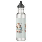 Sleeping Owl in Stacked Floral Teacups Waterfles (Links)