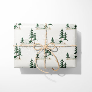 Sleeping Polar Beer Winter Forest Cream Cadeaupapier