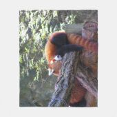 Sleeping Red Panda Fleece Deken (Voorkant)