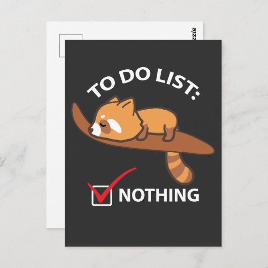 Sleeping Red Panda - grappig om niets te doen Briefkaart (Voorkant / Achterkant)
