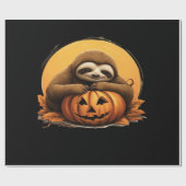 Sleeping Sloth and Halloween Pumpkin Classic T-Shi Cadeaupapier (Vlak)