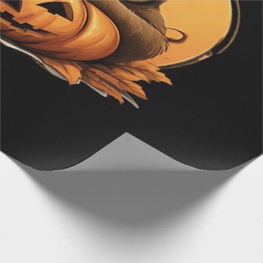 Sleeping Sloth and Halloween Pumpkin Classic T-Shi Cadeaupapier (Hoek)