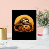 Sleeping Sloth en Halloween Pumpkin Classic T-Shi Acryl Bord (Huwelijk)