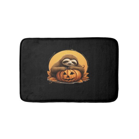 Sleeping Sloth en Halloween Pumpkin Classic T-Shi Badmat (Voorkant)