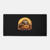 Sleeping Sloth en Halloween Pumpkin Classic T-Shi Bureaumat (Voorkant)