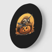 Sleeping Sloth en Halloween Pumpkin Classic T-Shi Grote Klok (Hoek)