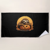 Sleeping Sloth en Halloween Pumpkin Classic T-Shi Strandlaken (Voorkant)