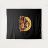 Sleeping Sloth en Halloween Pumpkin Classic T-Shi Wandkleed (Voorkant (horizontaal))