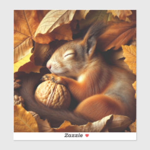 Sleeping Squirrel Vinyl Sticker
