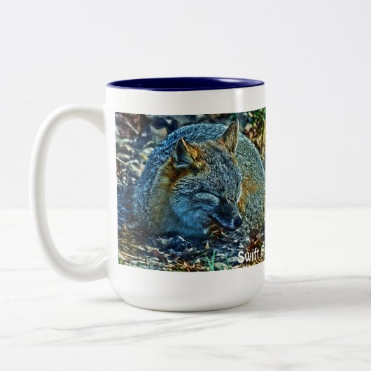 Sleeping Swift Fox Wildlife Art Tea ou café Mug (Gauche)