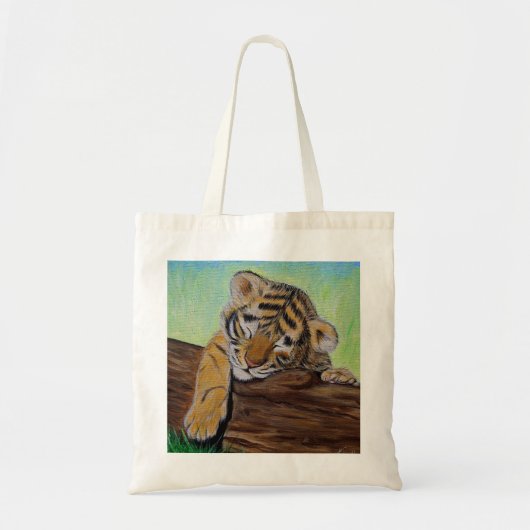 Sleeping van de tijgermantel tote bag (Voorkant)