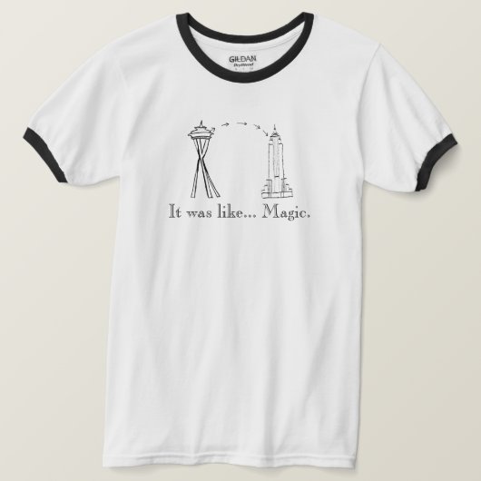 Sleepless in Seattle 'Het was als magie' Ringer T- T-shirt (Design voorkant)