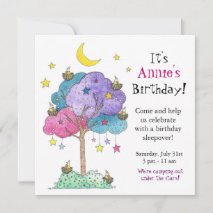 Sleepover, Birthday Party Invitation Kaart