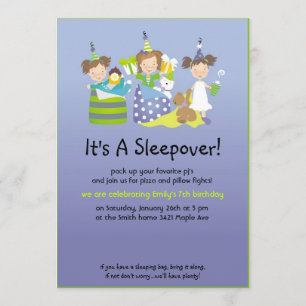 Sleepover- en kussengevechten kaart