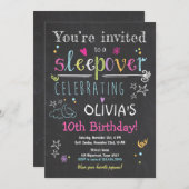 Sleepover Invitation Fête du bois d'oeuvre Pyjamas (Devant / Derrière)
