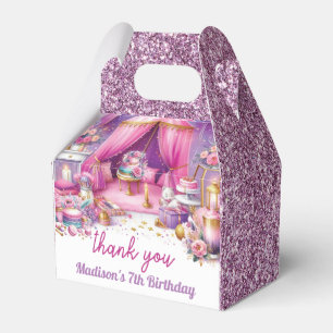 Sleepover Meisje Verjaardag Custom Roze Paarse Gou Bedankdoosjes