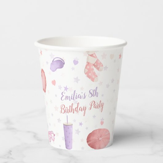 Sleepover Pajama Birthday Party Papieren Bekers (Voorkant)