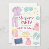 Sleepover Party Anniversaire Invitation (Devant / Derrière)