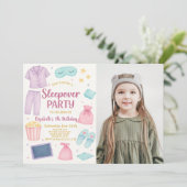 Sleepover Party Anniversaire Invitation avec photo (Debout devant)