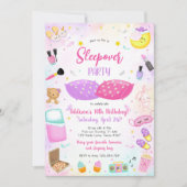 Sleepover Party Girl Spa Pink Birthday Invitation (Devant)