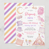 Sleepover Party Girl Spa Pink Birthday Invitation (Devant / Derrière)