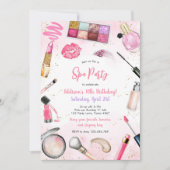 Sleepover Party Girl Spa Pink Birthday Invitation (Devant)