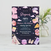 Sleepover Party Girl Spa Pink Birthday Invitation (Debout devant)