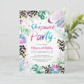 Sleepover Party Leopard Jungle Birthday Invitation (Debout devant)