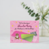 Sleepover Party Pink Kaart (Staand voorkant)