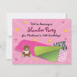Sleepover Party Pink Kaart