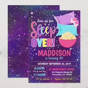 Sleepover Party Uitnodiging Slumber Party