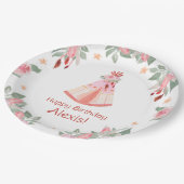 Sleepover Slumber Party Girl Pink Teepee Birthday Papieren Bordje (Gekanteld)