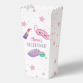 Sleepover slumber party roze paarse tween bedankdoosjes (Voorkant)