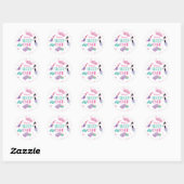 Sleepover slumber party roze paarse tween ronde sticker (Vel)