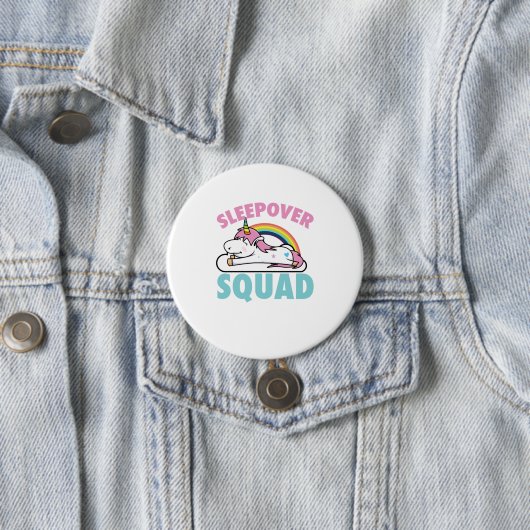 Sleepover Squad Rainbow Magical Overnight Ronde Button 7,6 Cm (In situ)